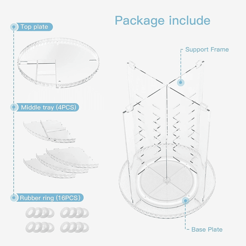 Crystal Acrylic Rotating Cosmetic Organizer Holder